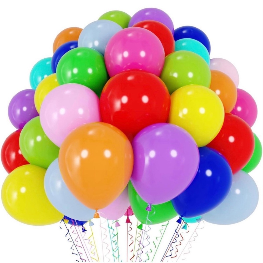 120-Pack Assorted Rainbow 12” Latex Balloons